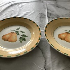 CHURCHILL SOMERSET FRUITS PEAR DINNER PLATES X 2=