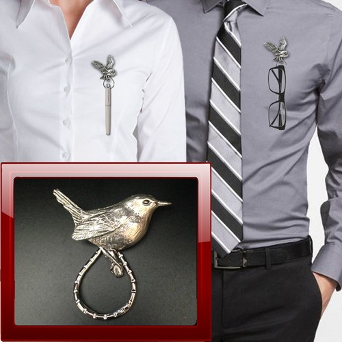 Wren b20 brooch drop - wren, pp-b20