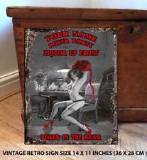 PERSONALISED POKER PARTY SIGN Retro Vintage  Metal Wall Sign RS532