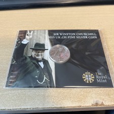 2015 Sir Winston Churchill Fine Silver £20 Coin Royal Mint Sealed Pack