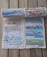 Crocheted rectangle rag rug by