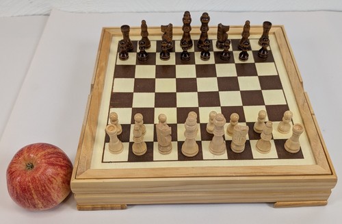 Vintage wooden small chess - vintage,
