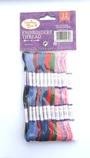 12 Pack of Assorted coloured Embroidery Thread  in 100% mercerised Cotton.