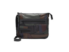 Ladies Women Leather Patchwork