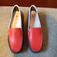Rohde Mocasin Style Navy Red And White Shoes Size 7 1/2 G