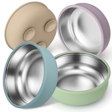 304 Stainless Steel Baby Suction Bowls Silicone Toddler Bowls  for Food Feeding