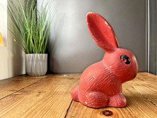 LARGE 7.5" RED ART DECO CELLULOSE SNUB NOSED RABBIT SYLVAC WADE BOURNE DENBY