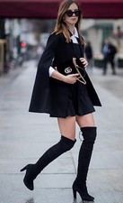 RARE  BNWT ZARA BLACK MILITARY COAT CAPE LANA WOOL BUTTONS TRINNY M-L