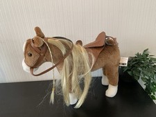 Standing Horse Plush With Saddle For Dolls