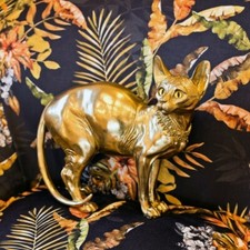 Golden Sphynx Cat Statuette