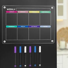 ✅Magnetic Fridge Planner,Acrylic Weekly Planner Fridge Calendar with Dry Erase