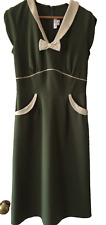 Stop Staring! 1940s inspired dress, olive green, size XL (UK10)