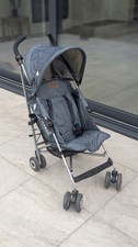 MACLAREN QUEST Denim Blue Indigo Pushchair Stroller Buggy + Rain Cover - VGC