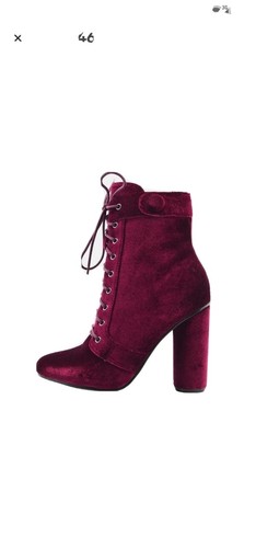Burgundy victorian style boots - burgundy,