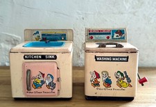 Vintage 1960s Maruyoshi Disney Kitchen Sink + Tin Toy Washing Machine Japan