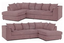 XXL JUMBO CORD L-SHAPED CORNER SOFA SET LEFT / RIGHT HAND 4/5 SEATER UNIVERSAL