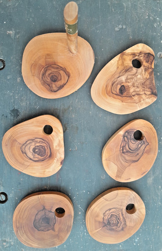 Wooden coasters set olive - coasters,