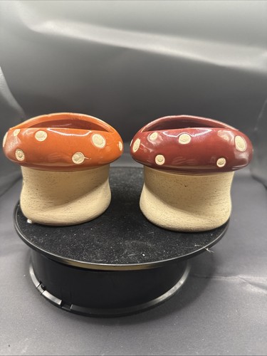 Pair toadstool ceramic - pair,