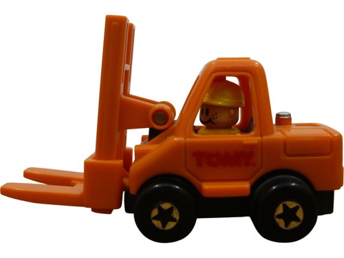 Tomy vintage orange forklift - tomy,