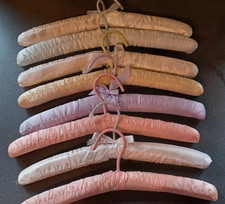 8 Satin Padded Coat Hangers, pastel colours - Gown Hangers 