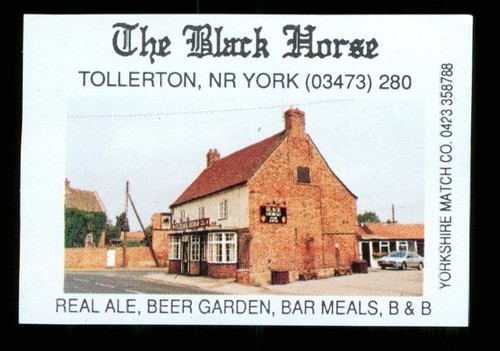 Matchbox label pub the black - pub,