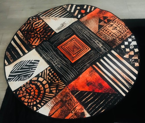 African round tribal stripe - round,