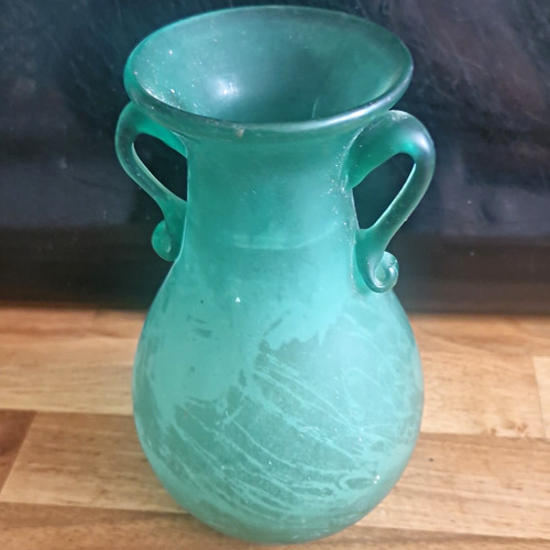 Green glass vase - vase, with