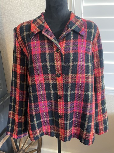 Vintage plaid woven jacket - vintage,