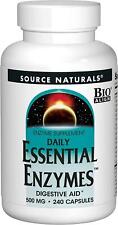 Source Naturals Essential Daily Enzymes 500mg 240 Capsules, Digestion Gut Health