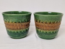 vintage pair of West German Bay Keramik pottery planters 44/16