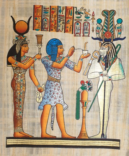 Egyptian papyrus painting - egyptian,