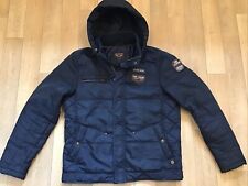 PME LEGEND Men's Flying Relic American Classic Padded Hooded Blue Jacket SIZE XL