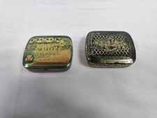 2 x Vintage Snuff or Pill Tin Box Dodo Designs Egyptian & Gold - Good condition