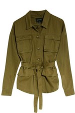 BRAVE SOUL Womens Khaki Safari Shirt Jacket Shacket