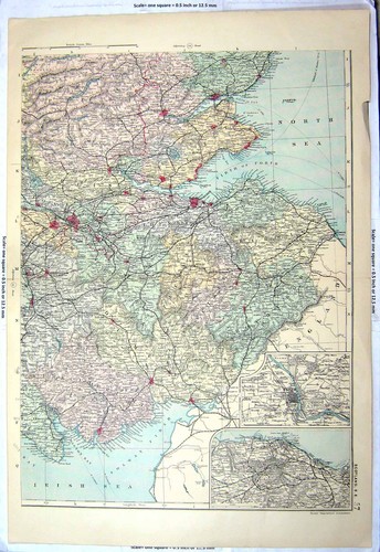 Antique old print - map, south