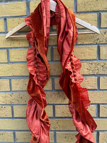 Women rust velvet scarf - women's,