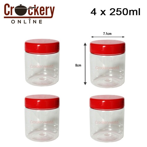 250ml plastic storage jars - 4,
