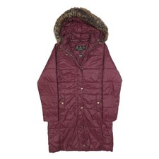 BARBOUR Womens Maroon Puffer