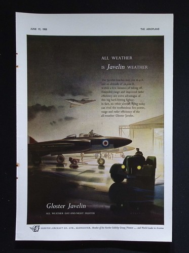 Original 1955 advert gloster - 1955,