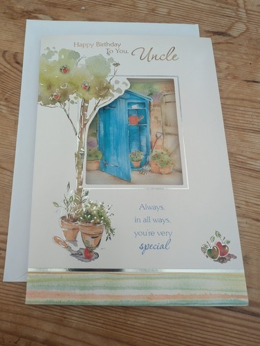 Uncle birthday card garden - uncle,