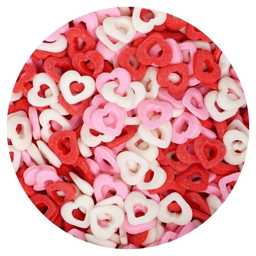 Red white pink heart - red,,