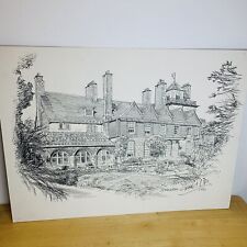 Gerald Lip Artwork Standen House 1988 National Trust Picture Line Drawing Art