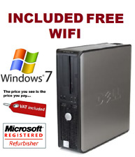 Dell pc Fast Windows 7 Pro Desktop Computer Base Unit 4GB 160GB WIFI open office