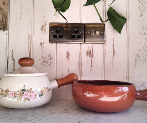 Vintage 1970s floral enamel - 1970s,