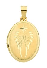 Angel Wing Oval Locket Solid 9
