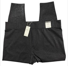 BNWT M&S High Rise Glitter Black Regular Leggings - UK Size 24