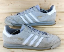 Adidas AS 520 Grey White Gold Mens Nubuck Suede Trainers UK Size 13 EU 48 2/3