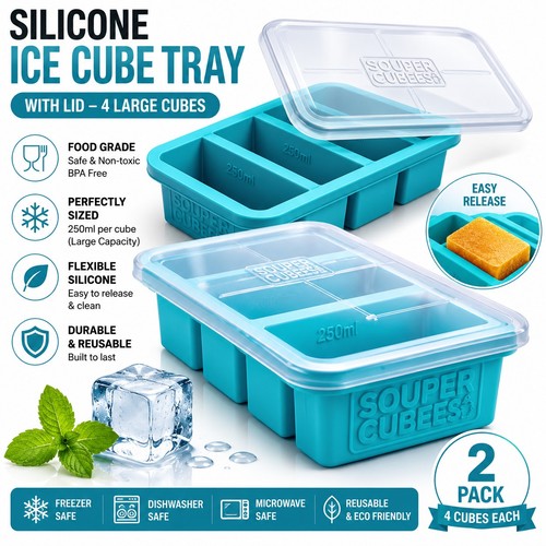 Large silicone ice cube trays - ice,