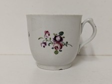 Circa 1790 Antique New Hall Porcelain Famille Rose Floral Pattern 144 Coffee Cup