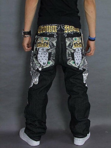 Mens jeans embroidery loose - mens,